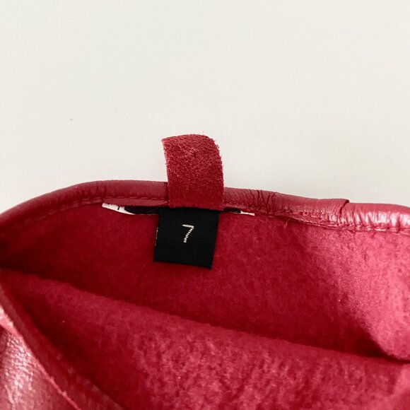 JESSICA Red Faux Leather Gloves with Thinsulate Lining - Size 7 - Picture 5 of 5